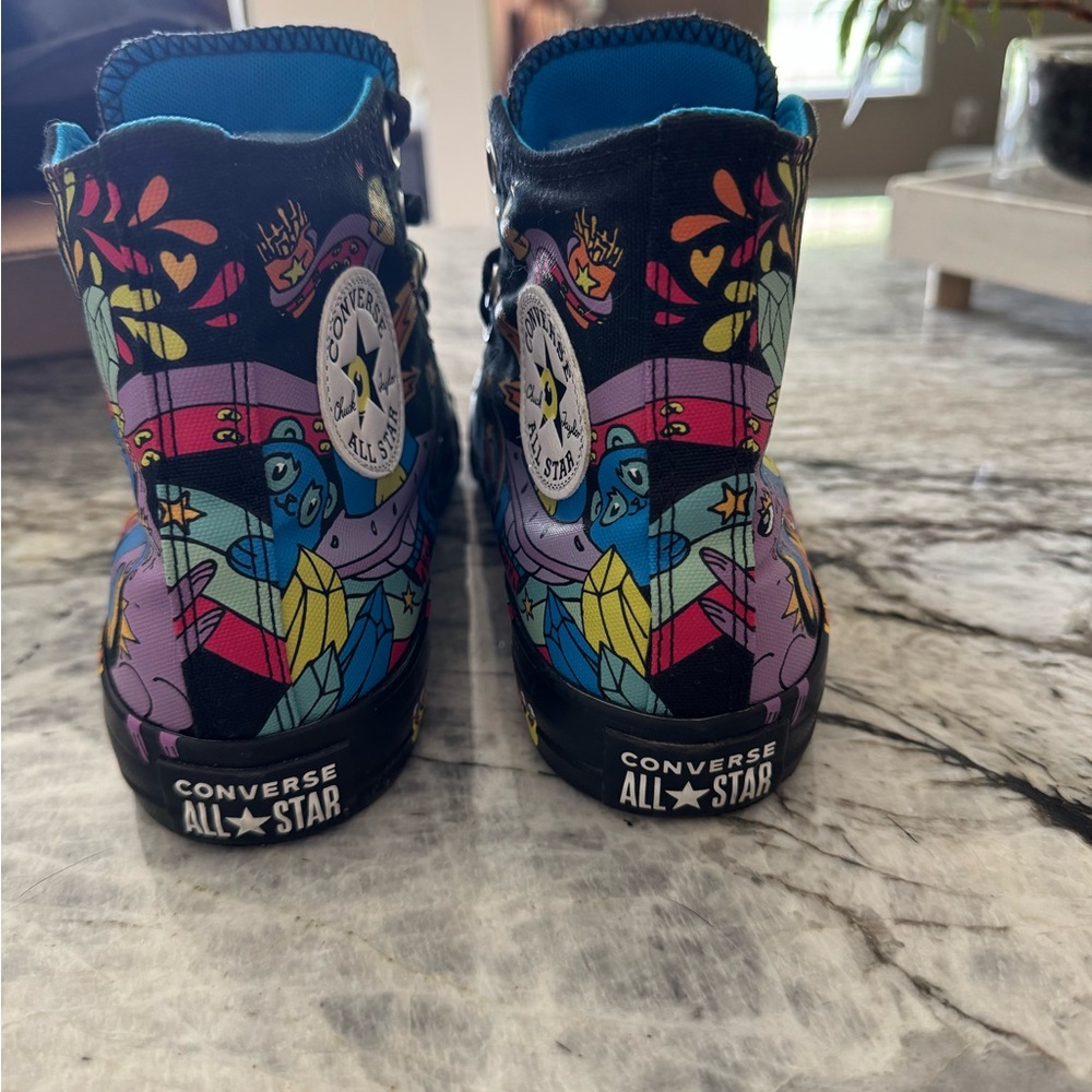 Converse Black with Multicolor Graphic High-Tops - Picture 4 of 5